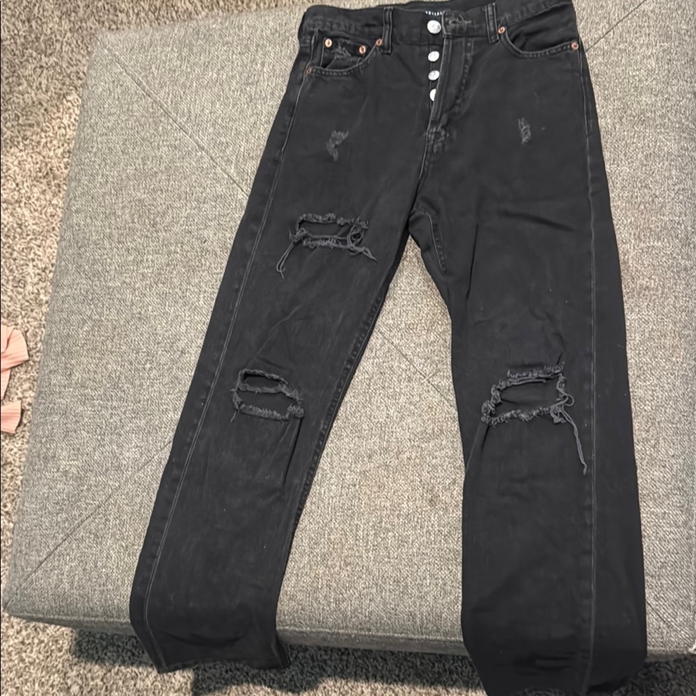 Aeropostale Black Distressed Women Jeans